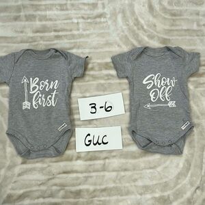 3-6 month Twins Onesies